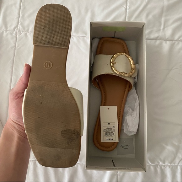 Women's Bennie Buckle Slide Sandals with Memory Foam Insole - A New Day - Picture 6 of 7